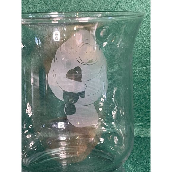 A Manatee Stemless Clear Glass w/ Frosted Image - Look Closely at Pics - Picture 5 of 8